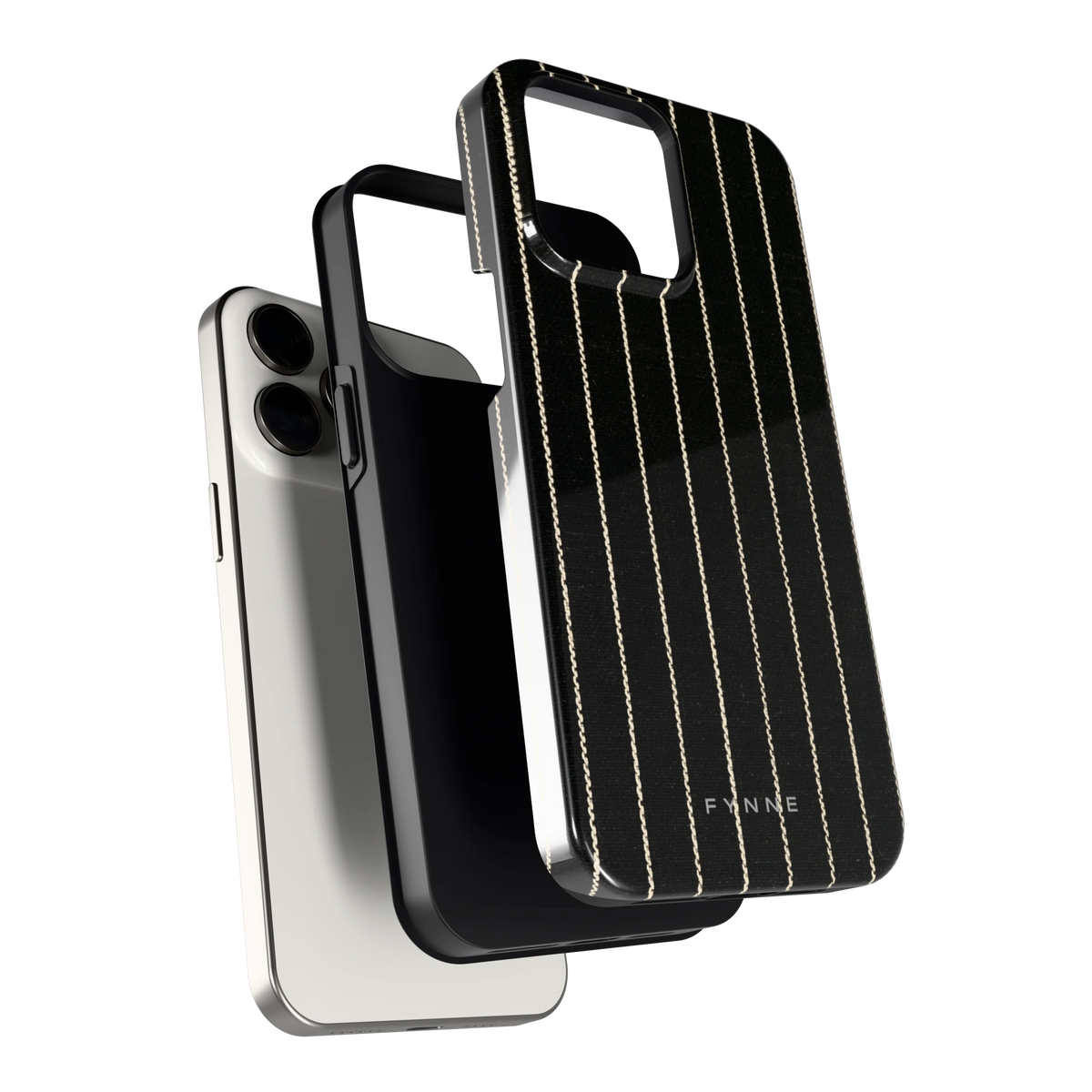 Krijtstreep hoesje voor iPhone 15 Pro Max, los van de telefoon