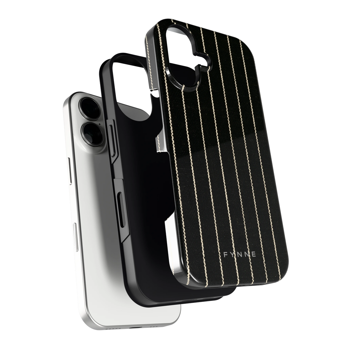 Krijtstreep hoesje voor iPhone 16, los van de telefoon