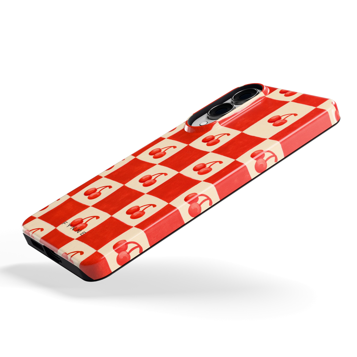 Kersen Schaakbord hoesje voor Galaxy S25 Edge, schuin