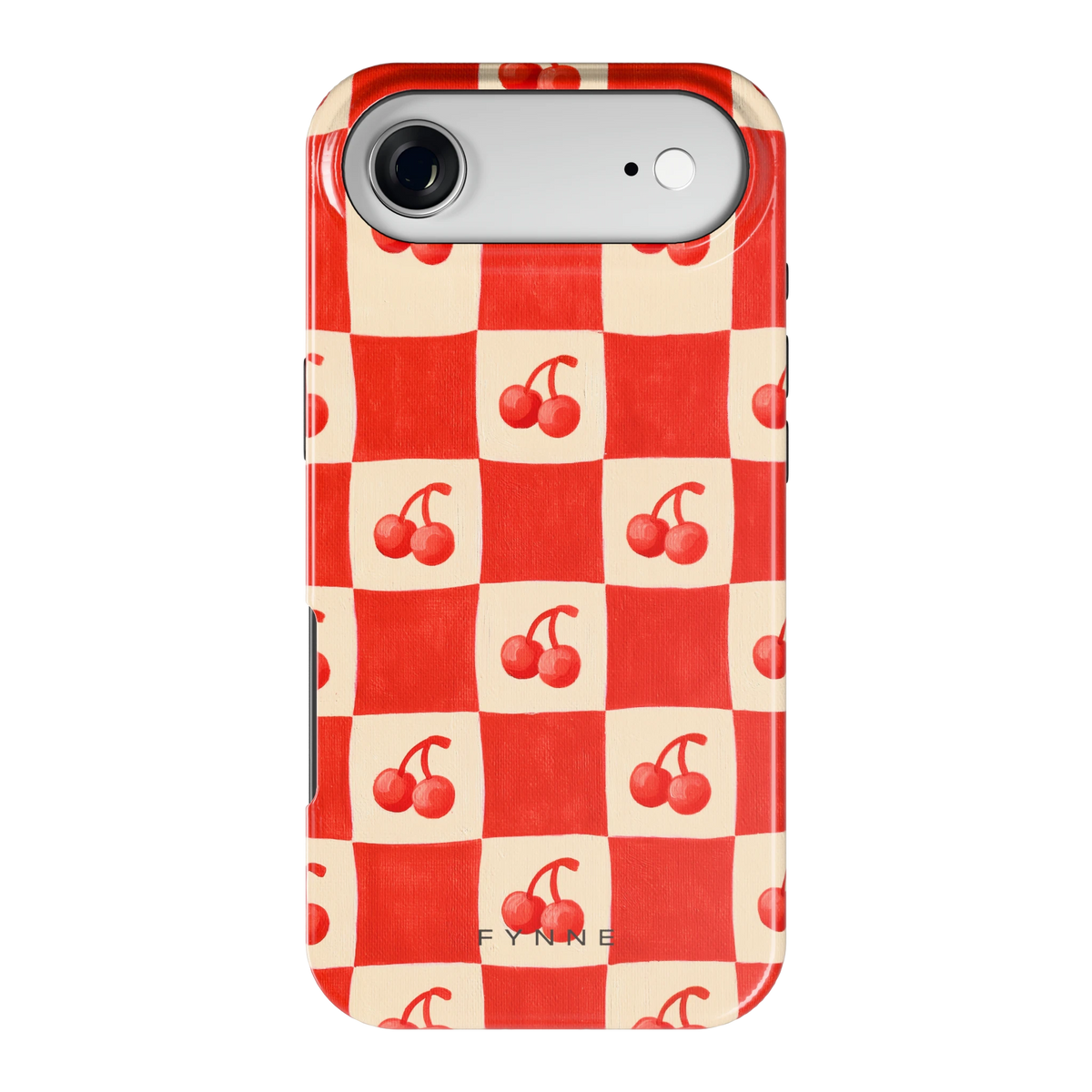 Kersen Schaakbord hoesje voor iPhone Air, achterkant