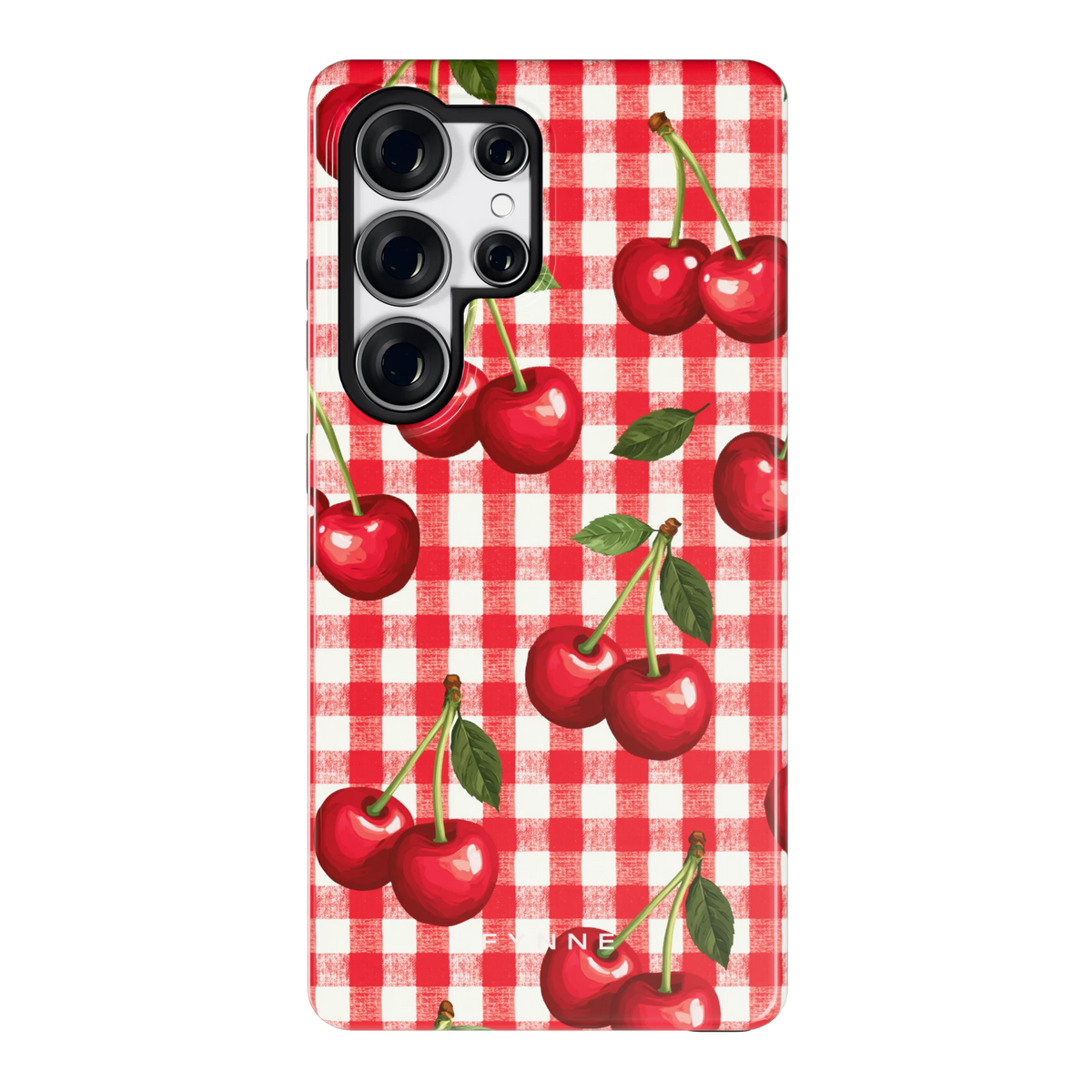 Kersen Gingham hoesje voor Galaxy S25 Ultra, achterkant