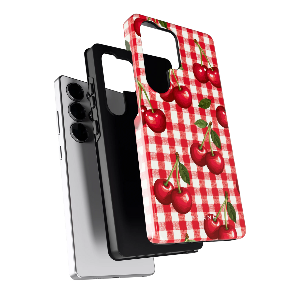 Kersen Gingham hoesje voor Galaxy S25 Ultra, los van de telefoon