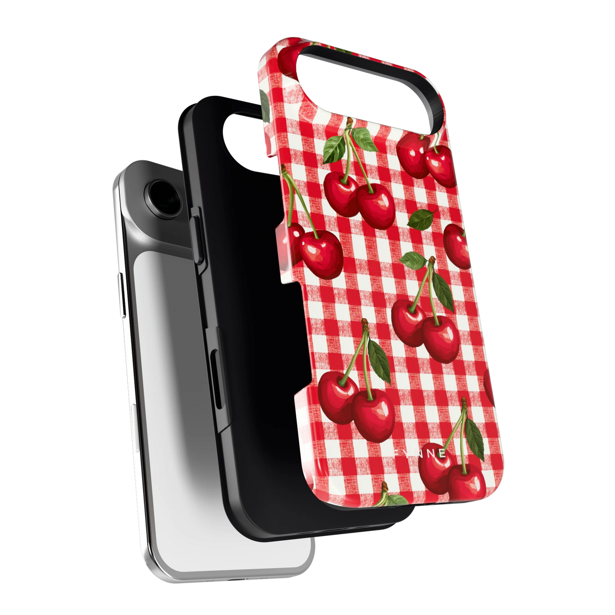 Kersen Gingham hoesje voor iPhone Air, los van de telefoon