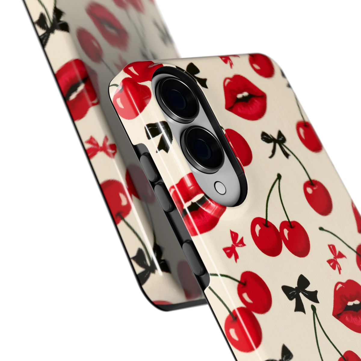 Kersenkus hoesje voor Galaxy S25 Edge, close-up