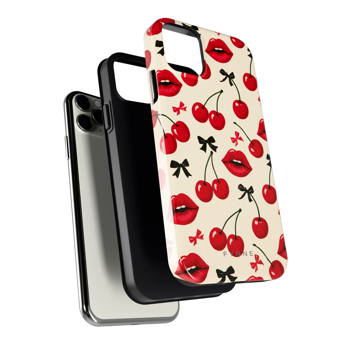 Kersenkus hoesje voor iPhone 11 Pro Max, los van de telefoon