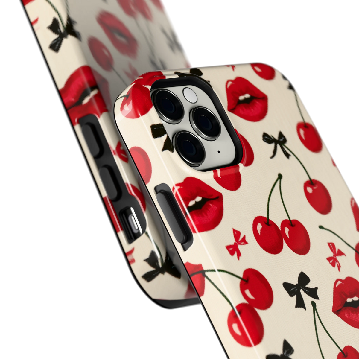 Kersenkus hoesje voor iPhone 11 Pro Max, close-up