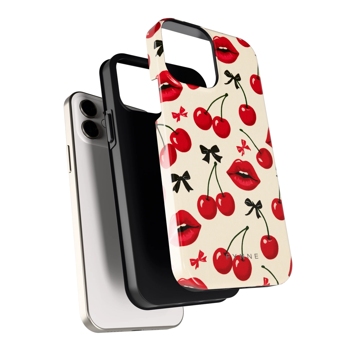 Kersenkus hoesje voor iPhone 12, los van de telefoon