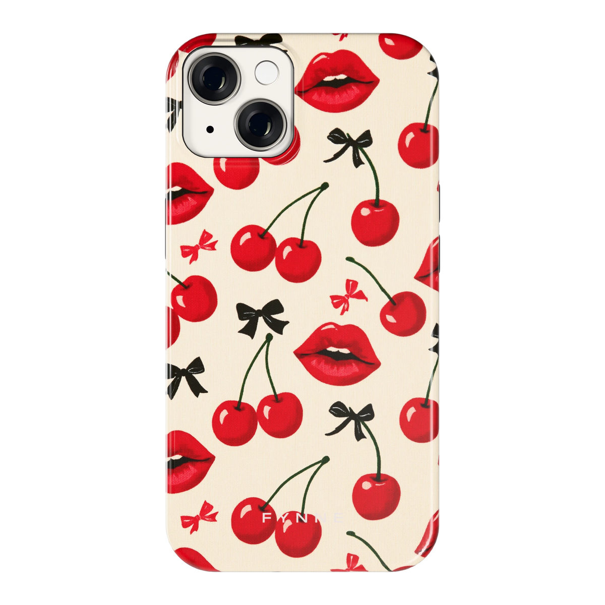 Kersenkus hoesje voor iPhone 14, achterkant