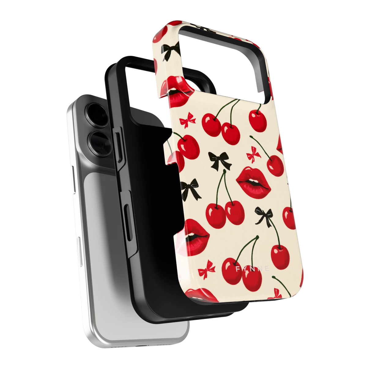 Kersenkus hoesje voor iPhone 18 Pro, los van de telefoon