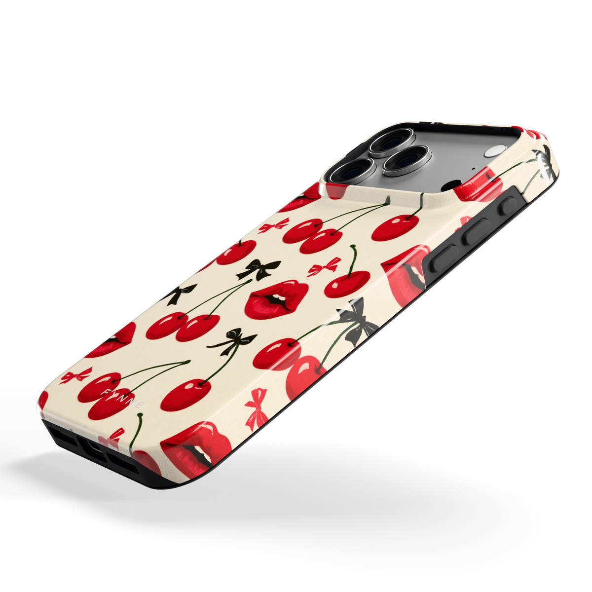 Kersenkus hoesje voor iPhone 18 Pro Max, schuin