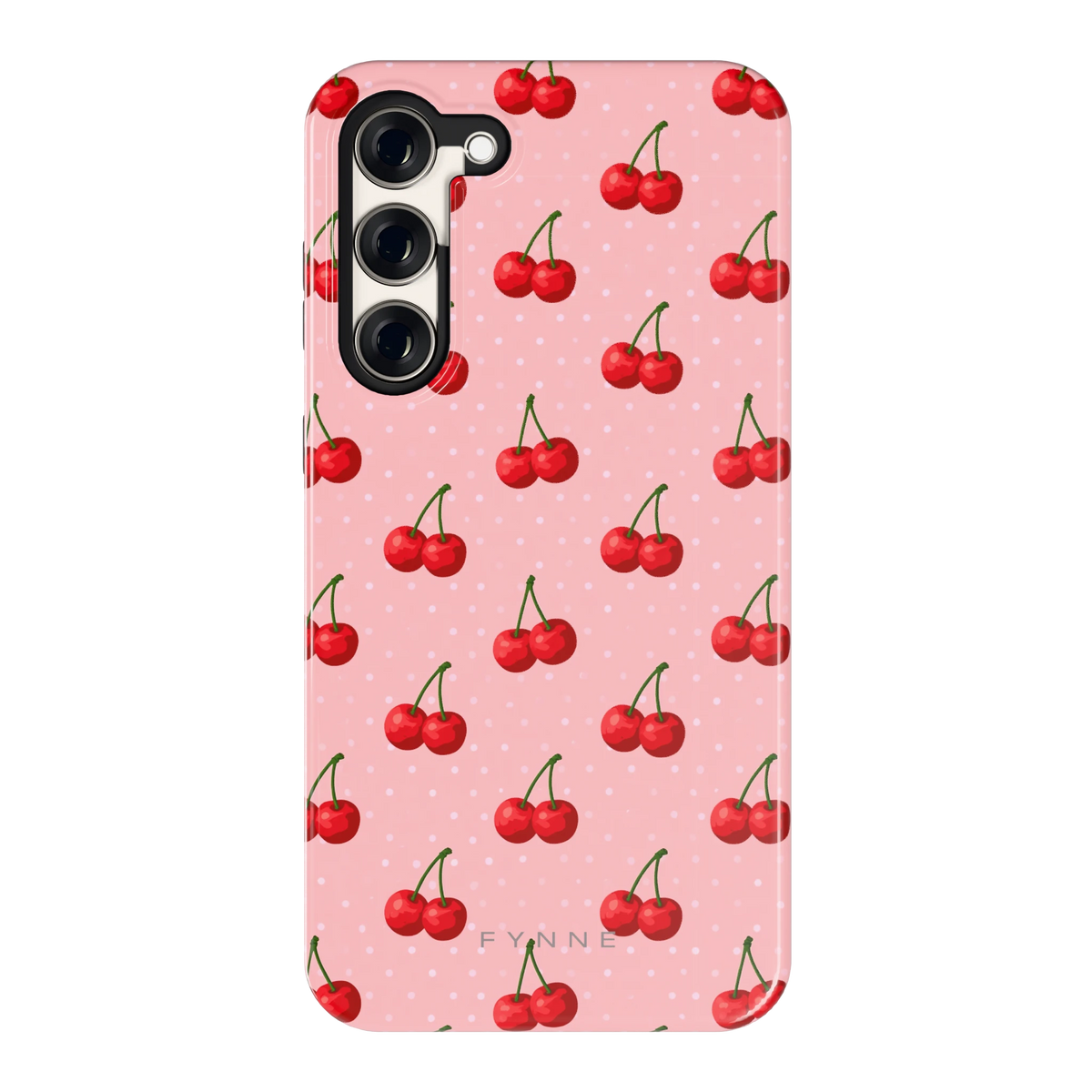 Kersen op Roze hoesje voor Galaxy S23+, achterkant