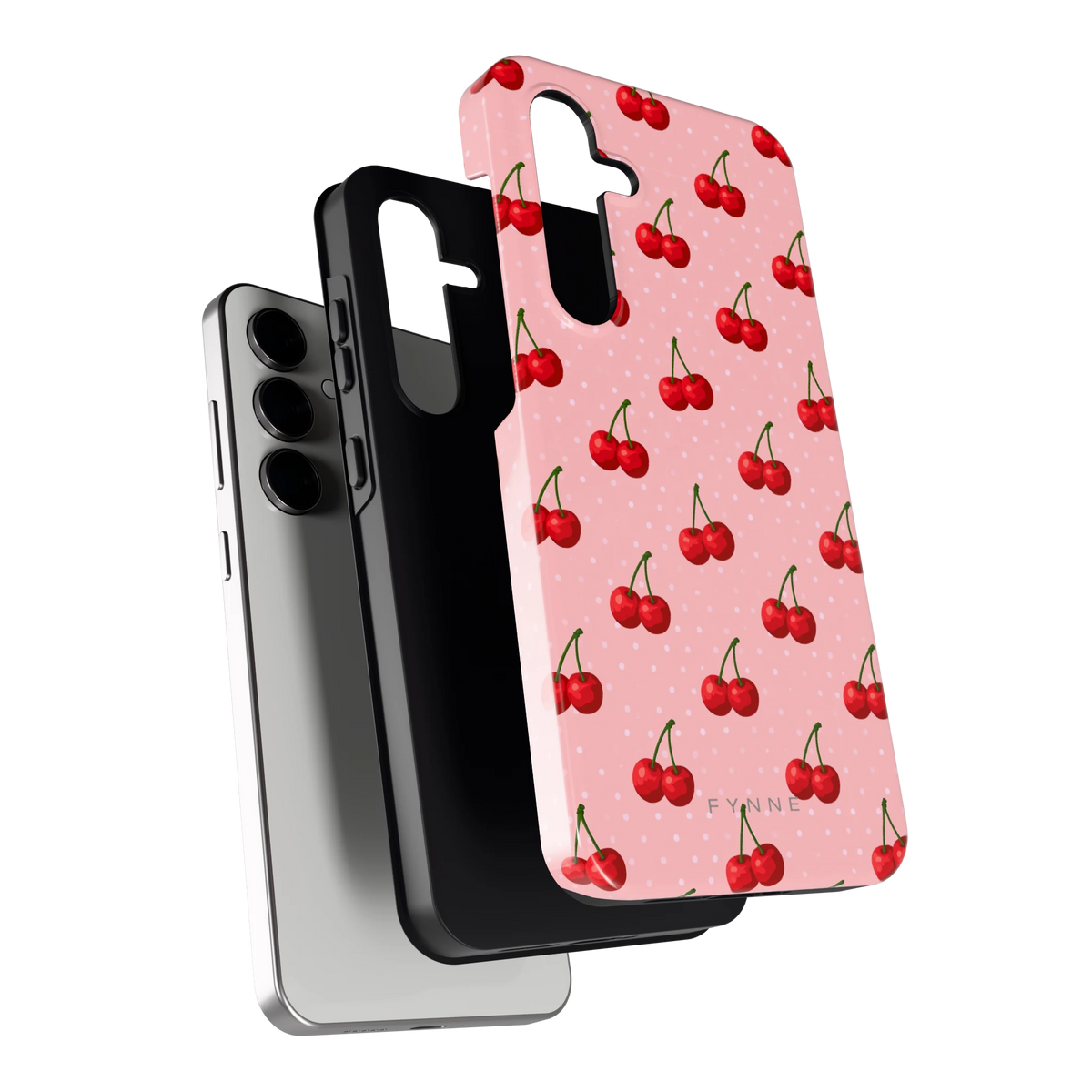 Kersen op Roze hoesje voor Galaxy S24 FE, los van de telefoon