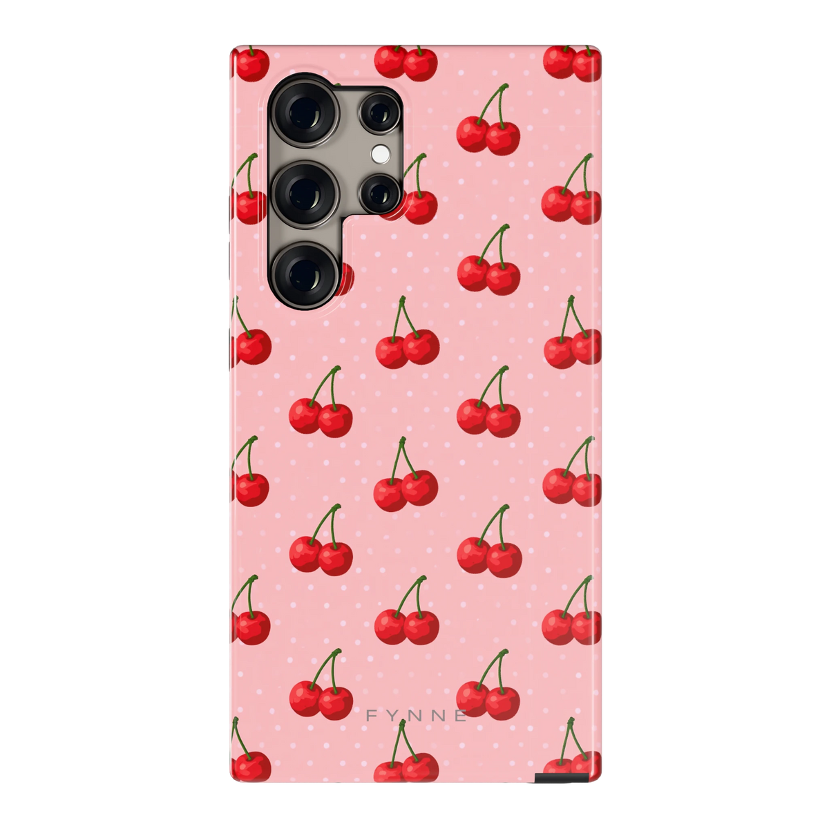 Kersen op Roze hoesje voor Galaxy S24 Ultra, achterkant