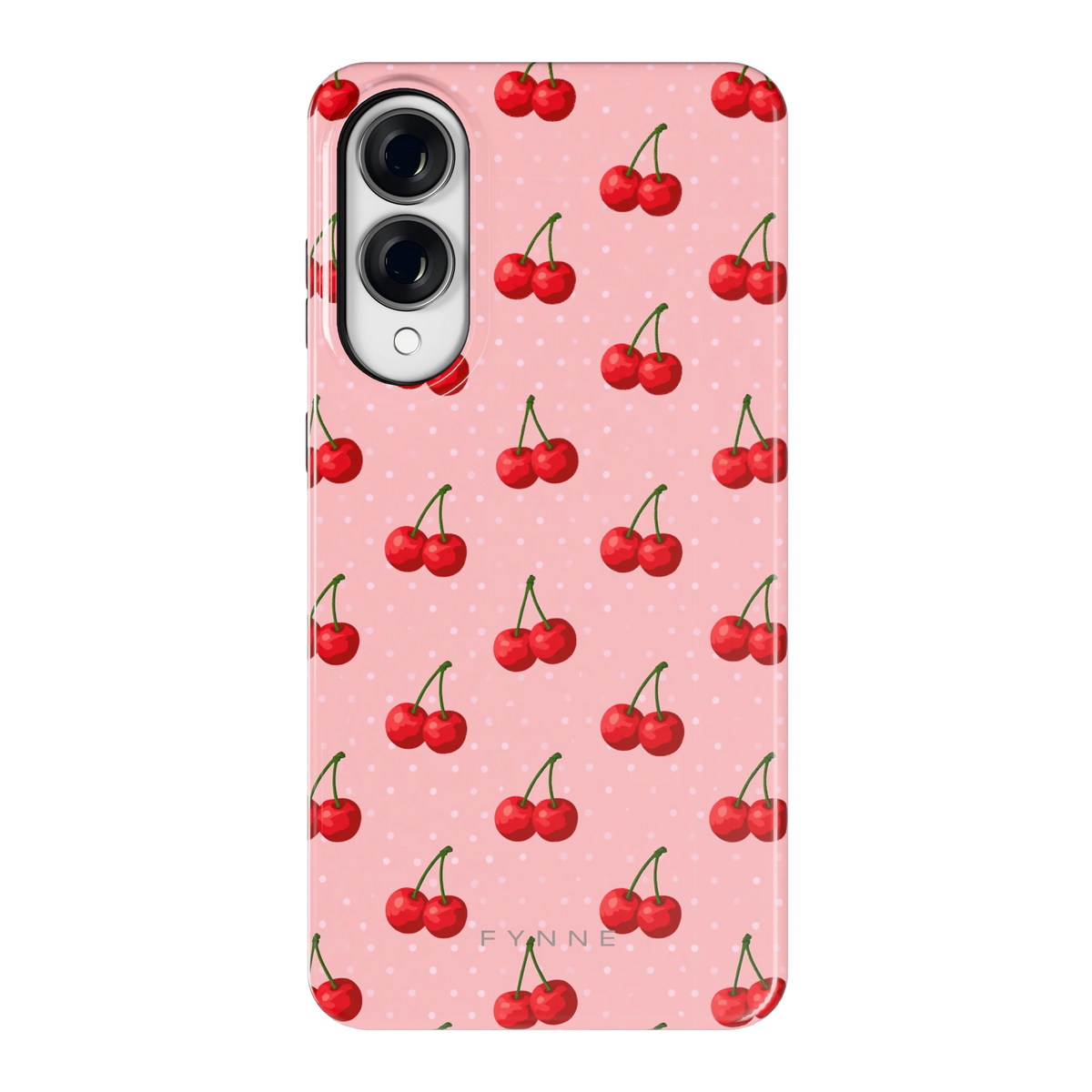Kersen op Roze hoesje voor Galaxy S25 Edge, achterkant