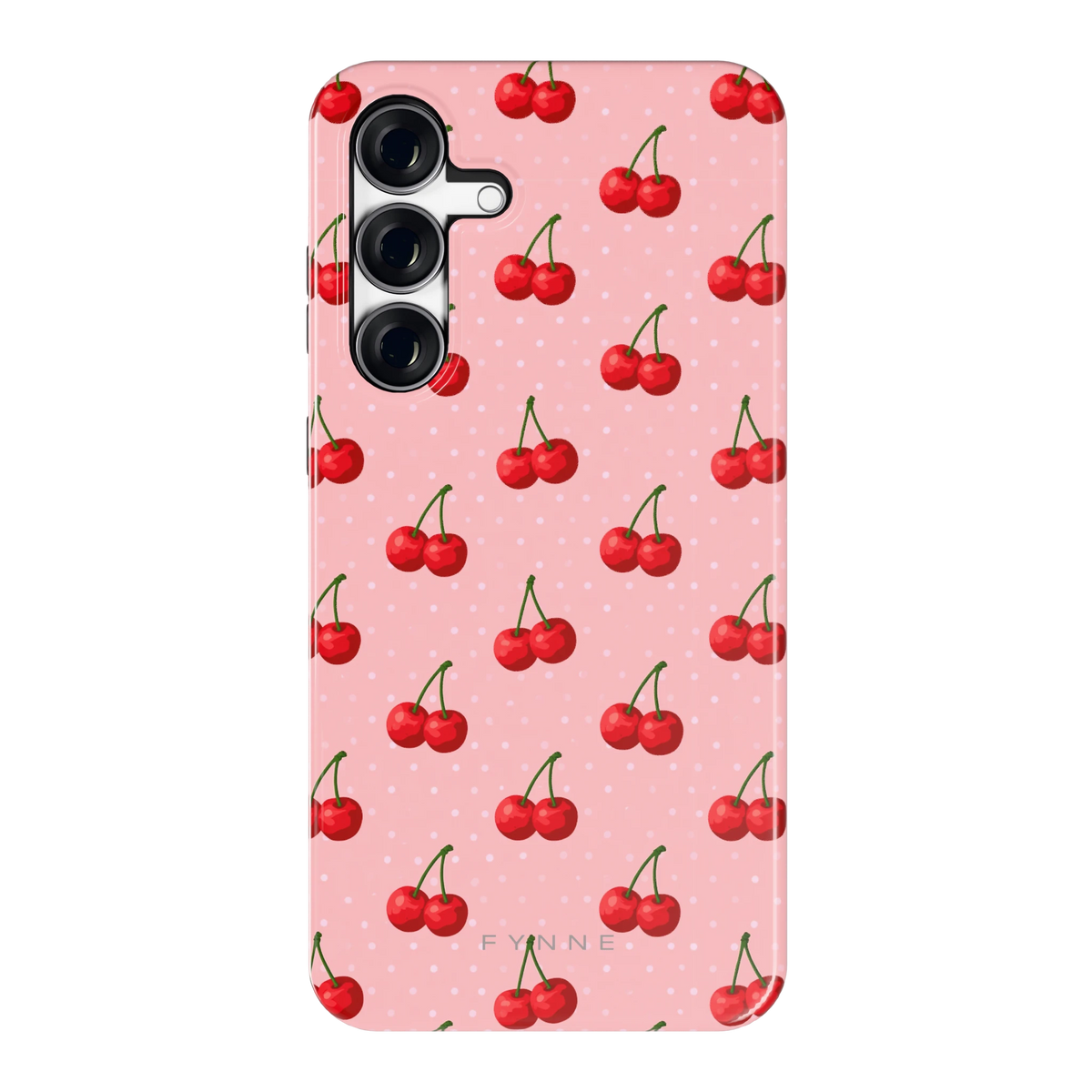 Kersen op Roze hoesje voor Galaxy S25 FE, achterkant