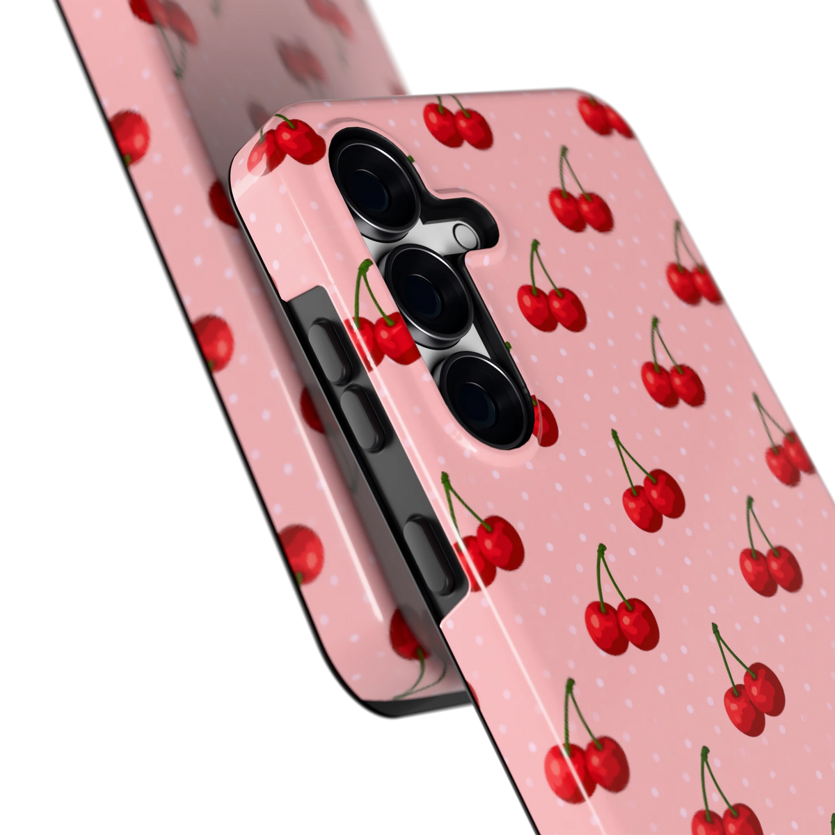 Kersen op Roze hoesje voor Galaxy S25 FE, close-up