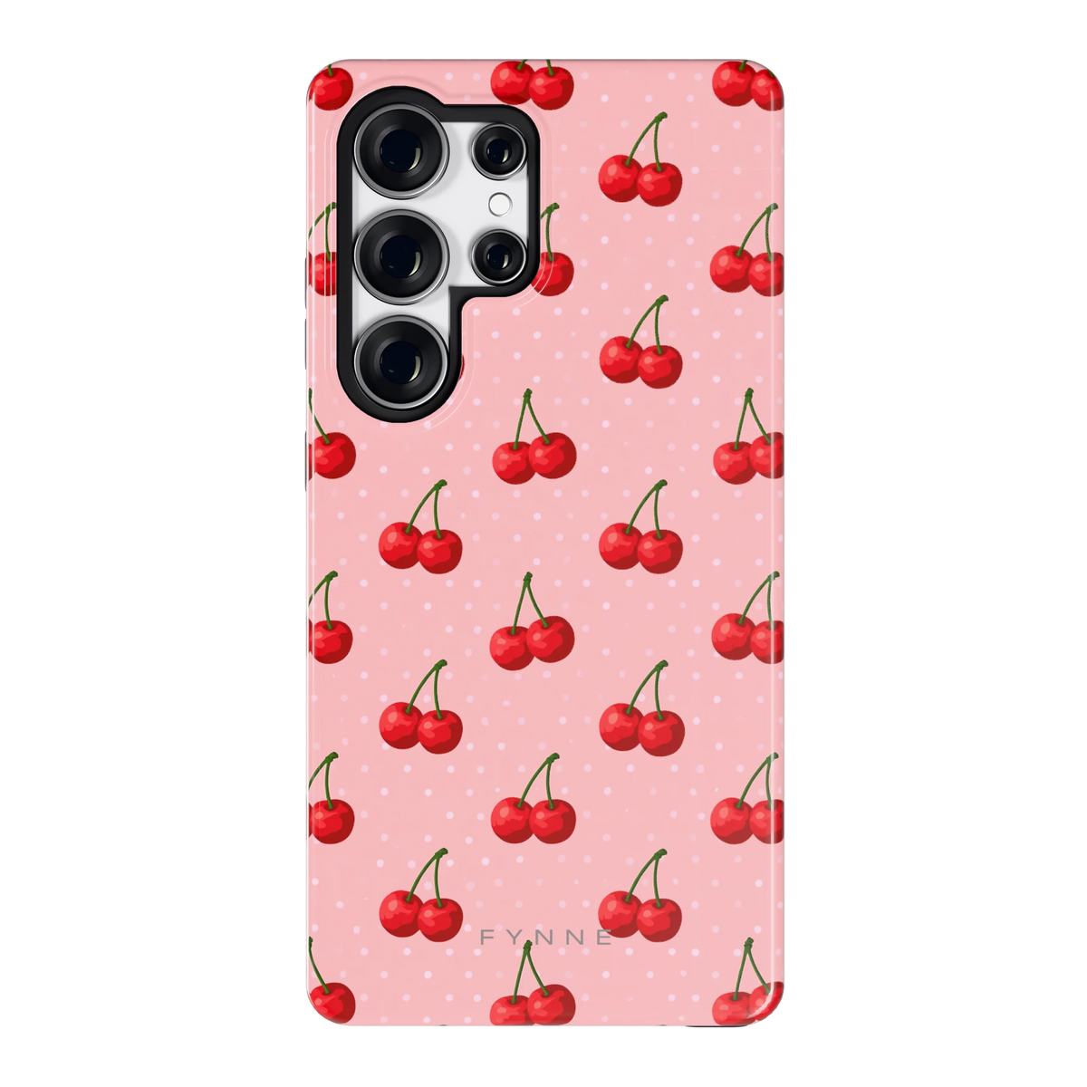 Kersen op Roze hoesje voor Galaxy S25 Ultra, achterkant