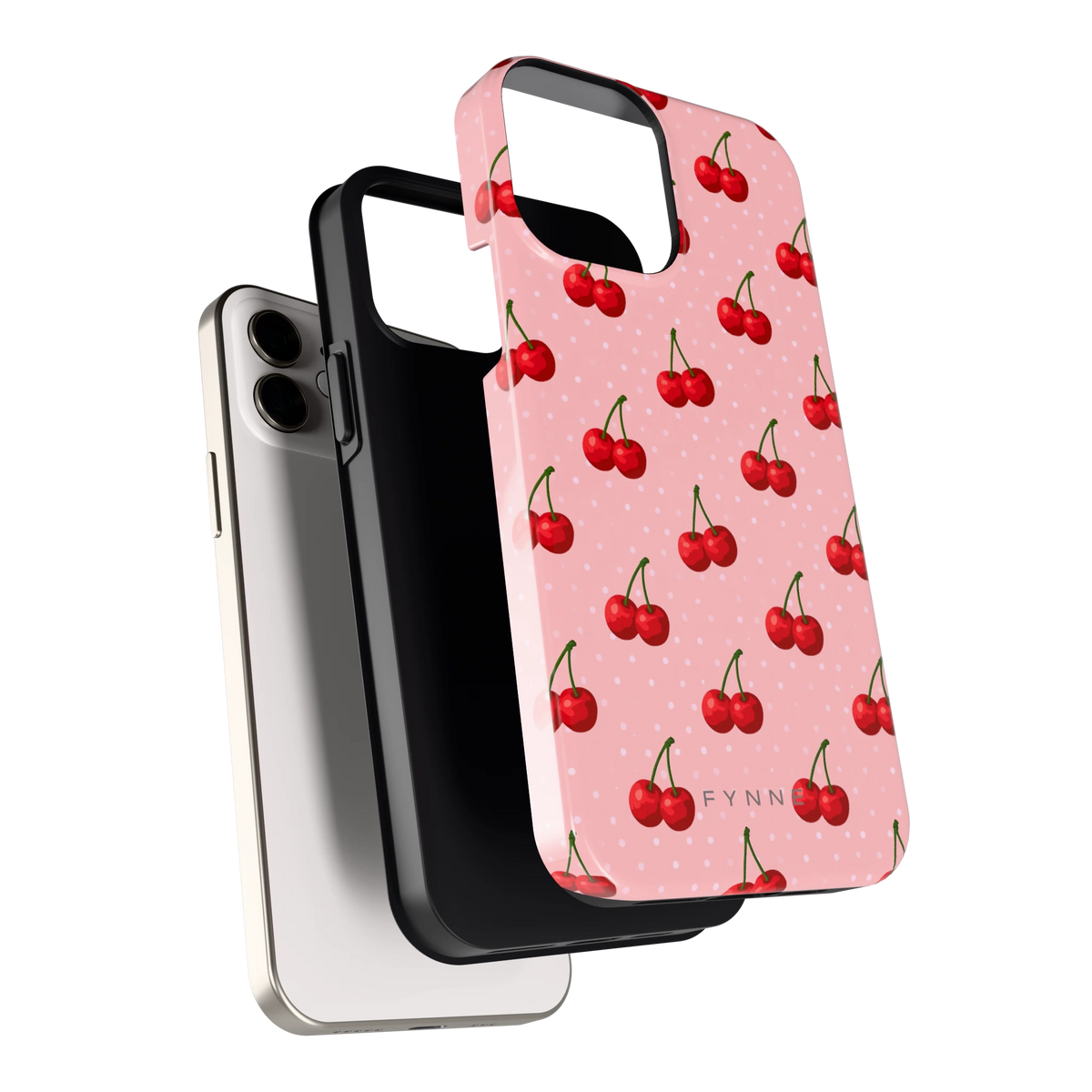 Kersen op Roze hoesje voor iPhone 12, los van de telefoon