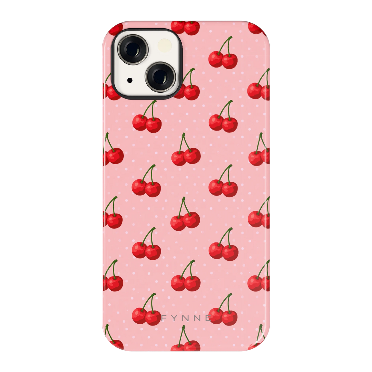 Kersen op Roze hoesje voor iPhone 13, achterkant