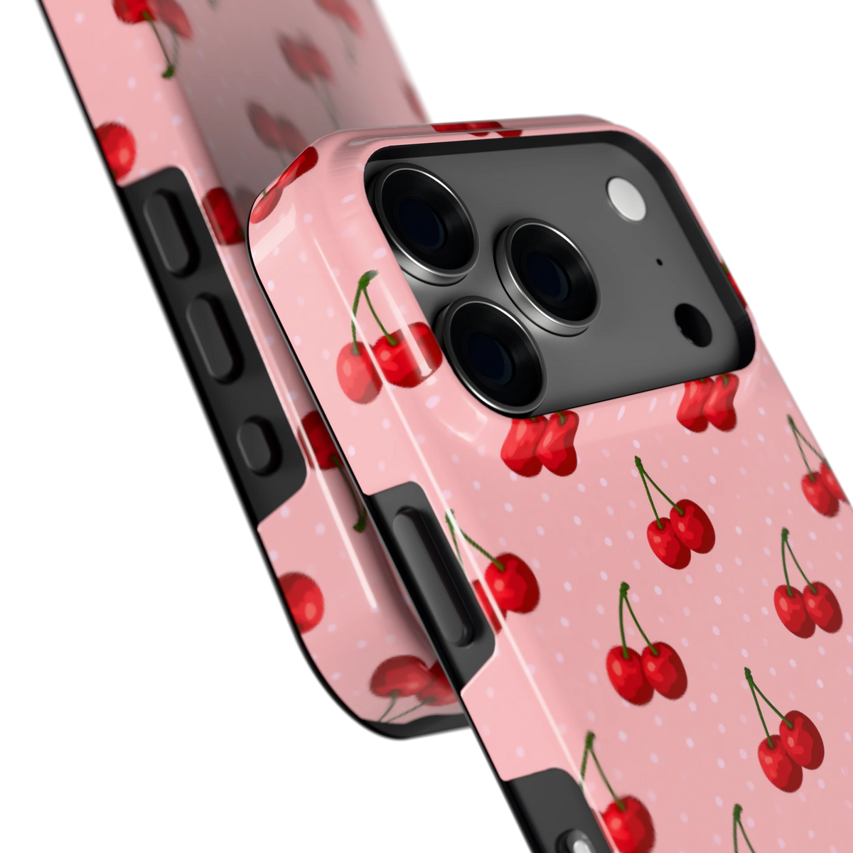 Kersen op Roze hoesje voor iPhone 18 Pro, close-up