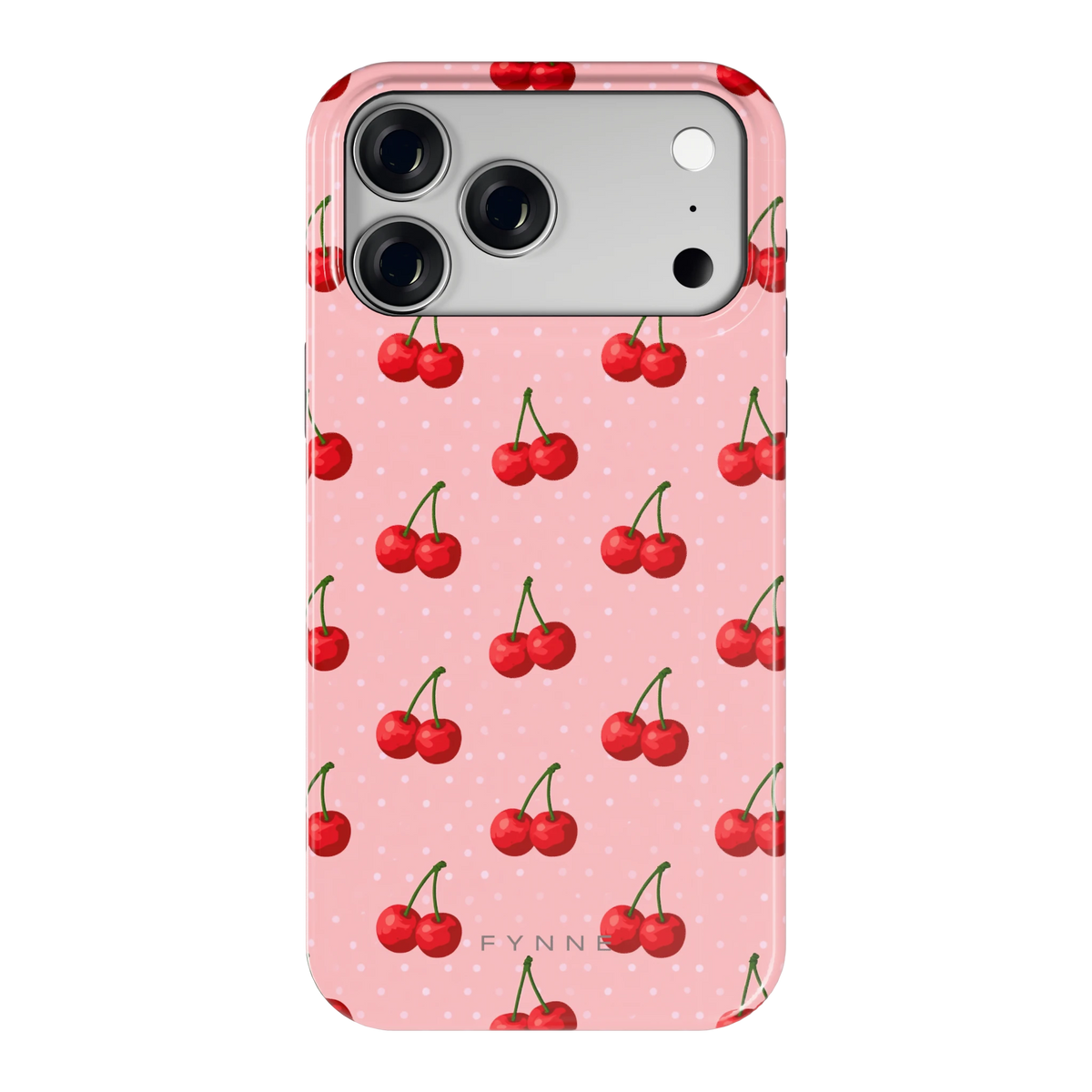 Kersen op Roze hoesje voor iPhone 18 Pro Max, achterkant