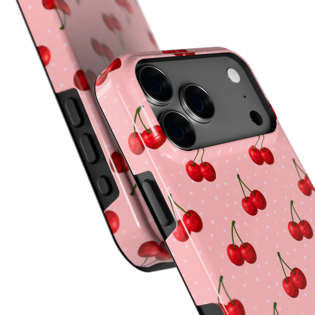 Kersen op Roze hoesje voor iPhone 18 Pro Max, close-up
