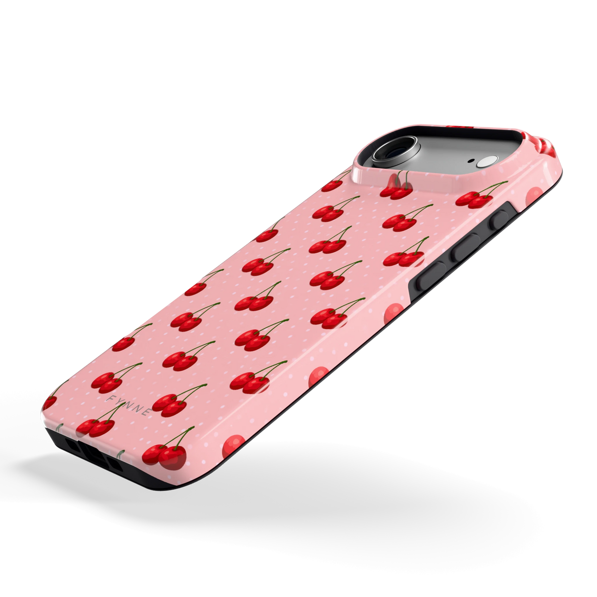 Kersen op Roze hoesje voor iPhone Air, schuin