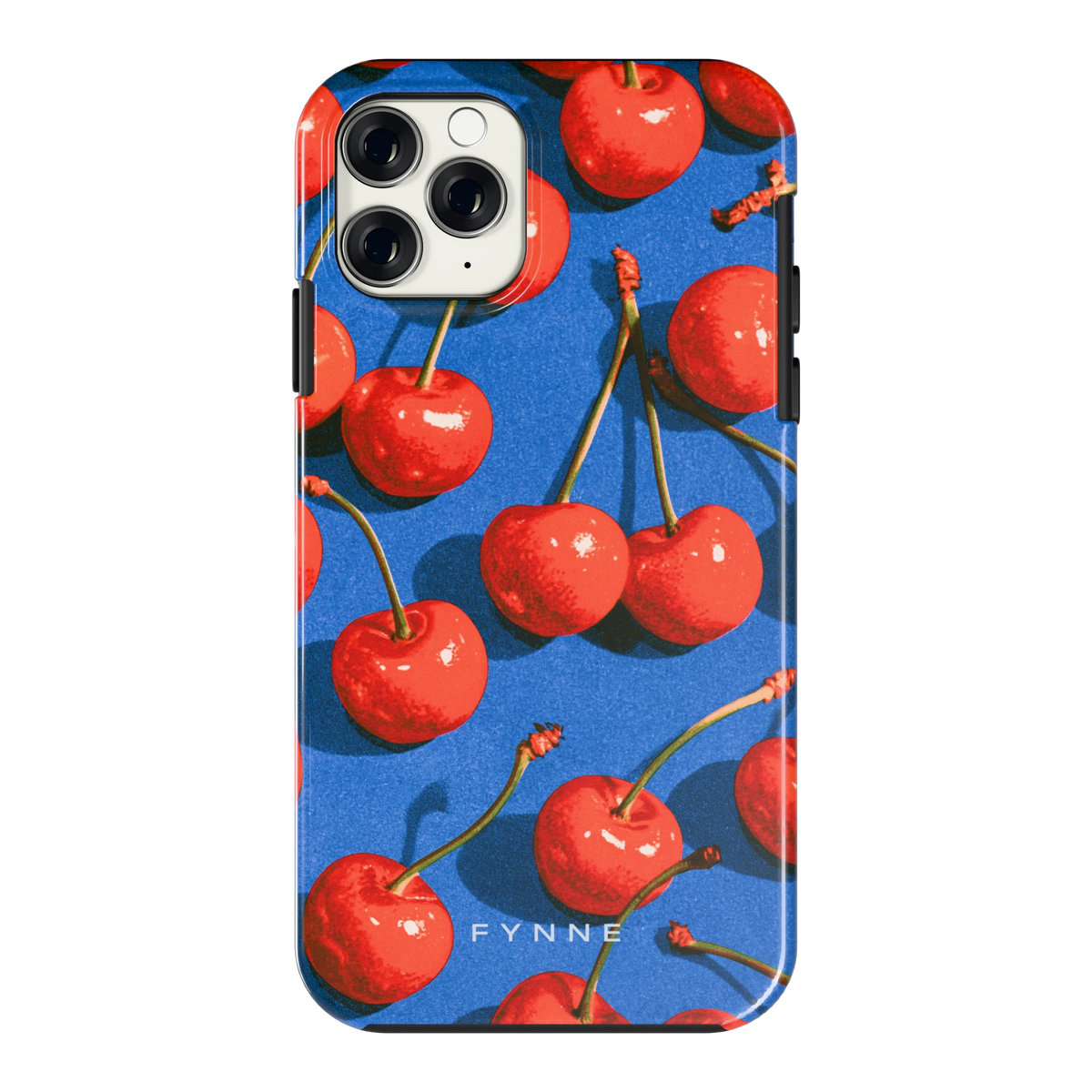 Kersen op Blauw hoesje voor iPhone 11 Pro, achterkant