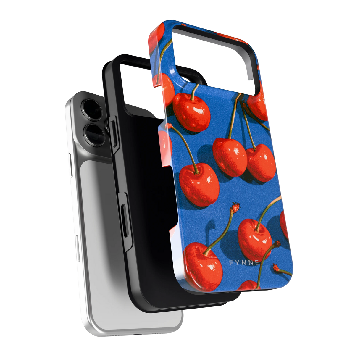 Kersen op Blauw hoesje voor iPhone 18 Pro Max, los van de telefoon