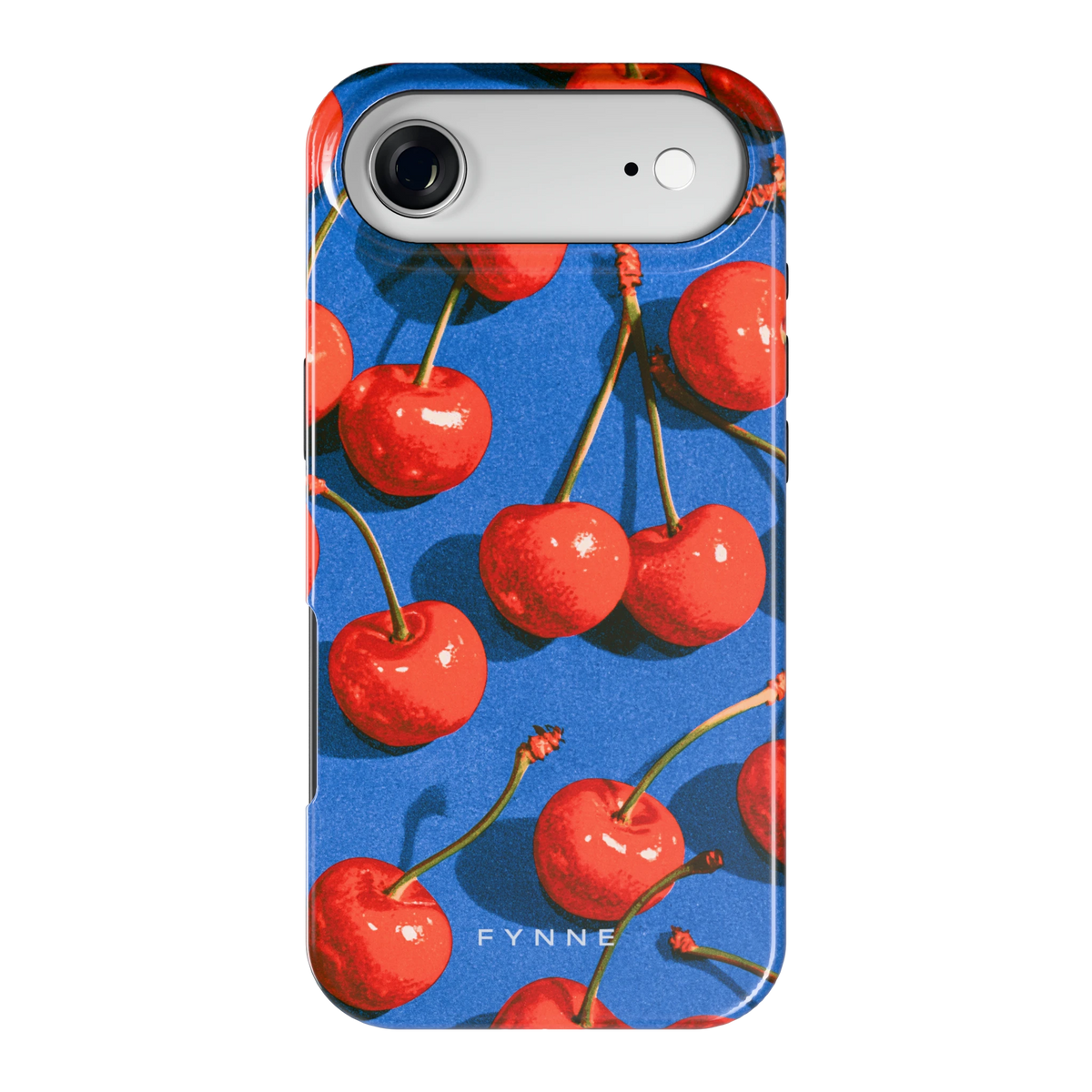 Kersen op Blauw hoesje voor iPhone Air, achterkant