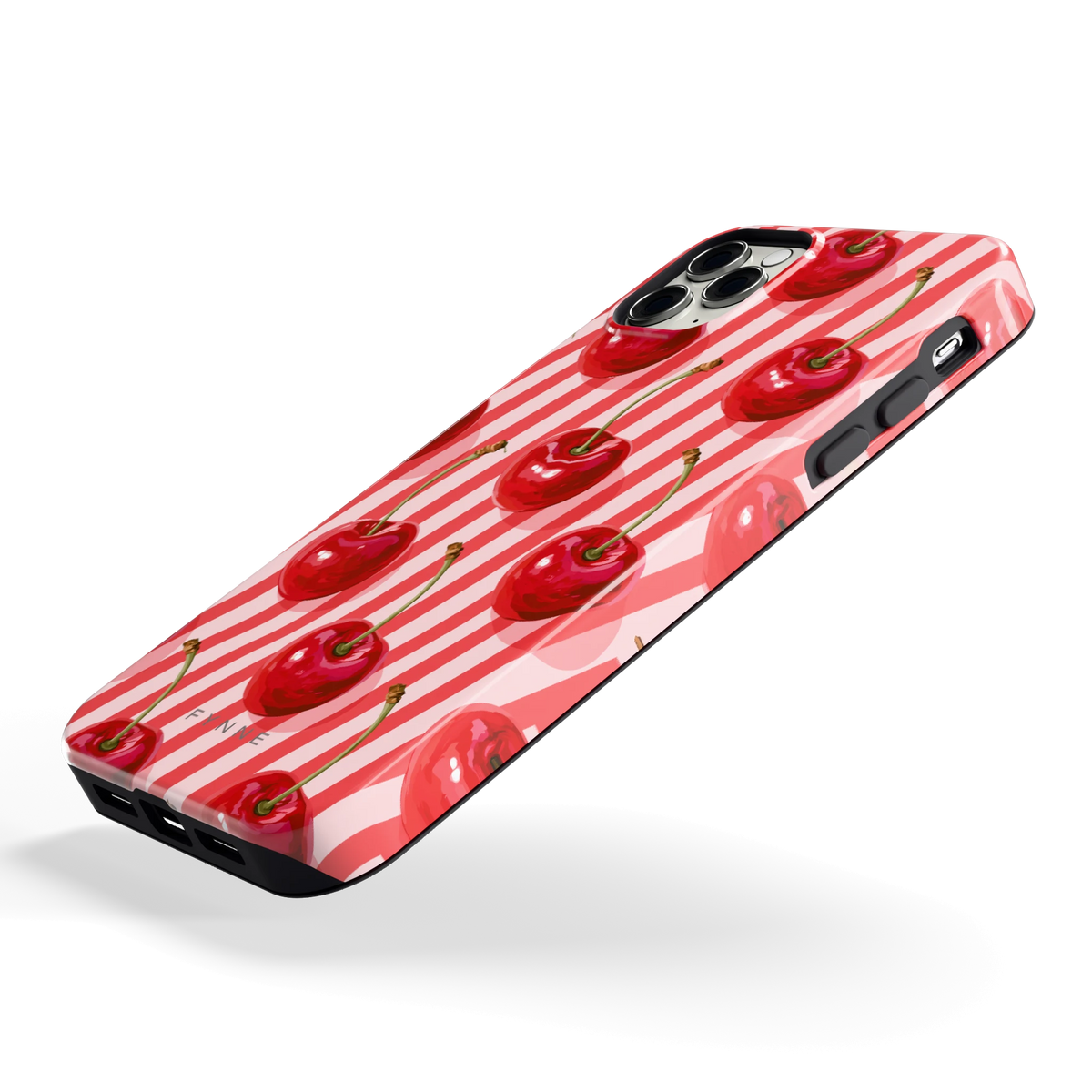 Kersenstreep hoesje voor iPhone 11 Pro Max, schuin
