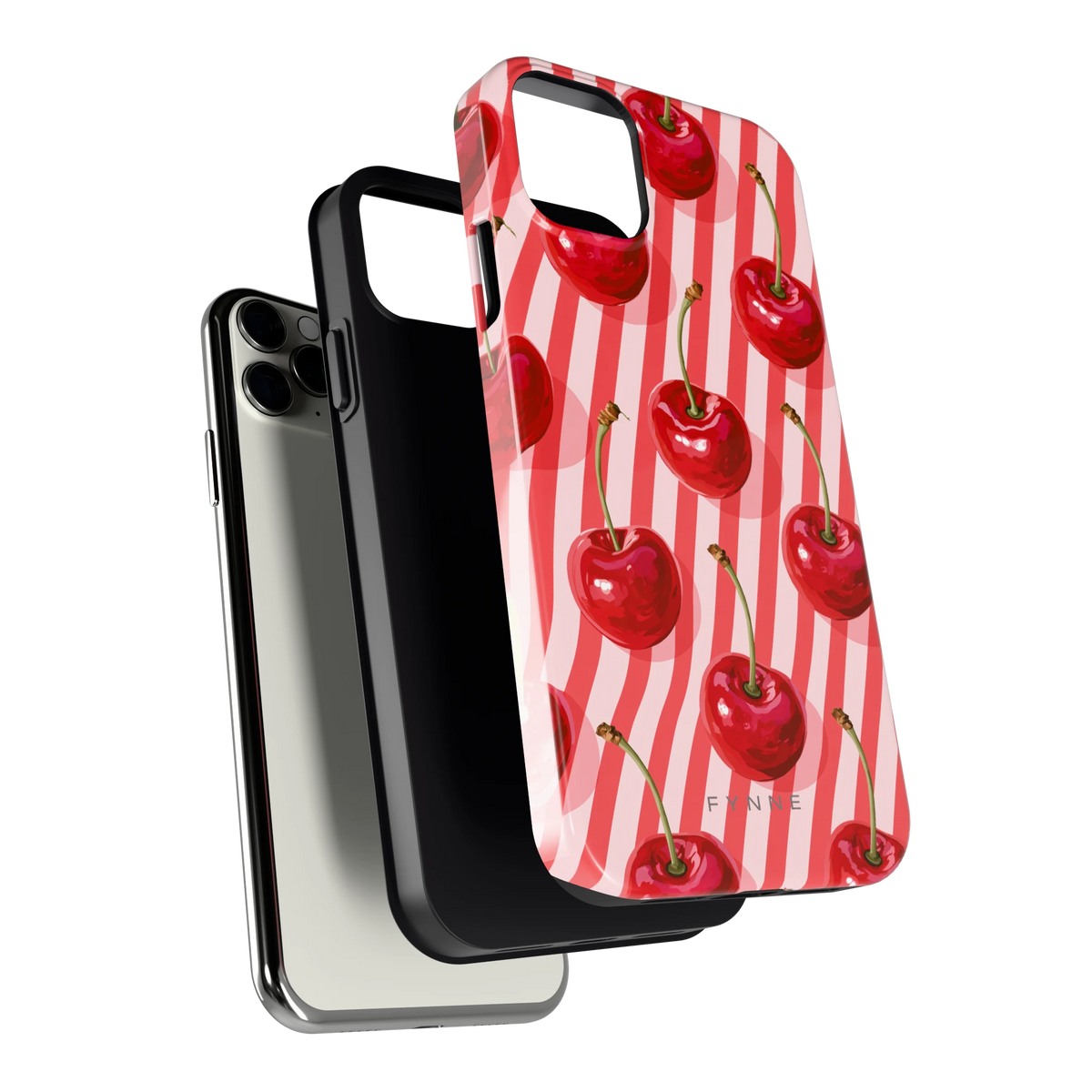 Kersenstreep hoesje voor iPhone 11 Pro Max, los van de telefoon
