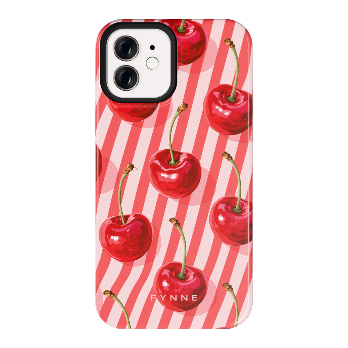 Kersenstreep hoesje voor iPhone 12, achterkant