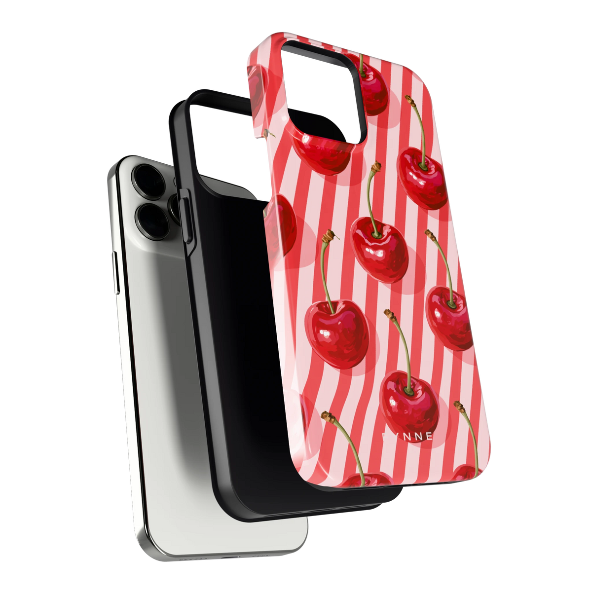 Kersenstreep hoesje voor iPhone 13 Pro Max, los van de telefoon