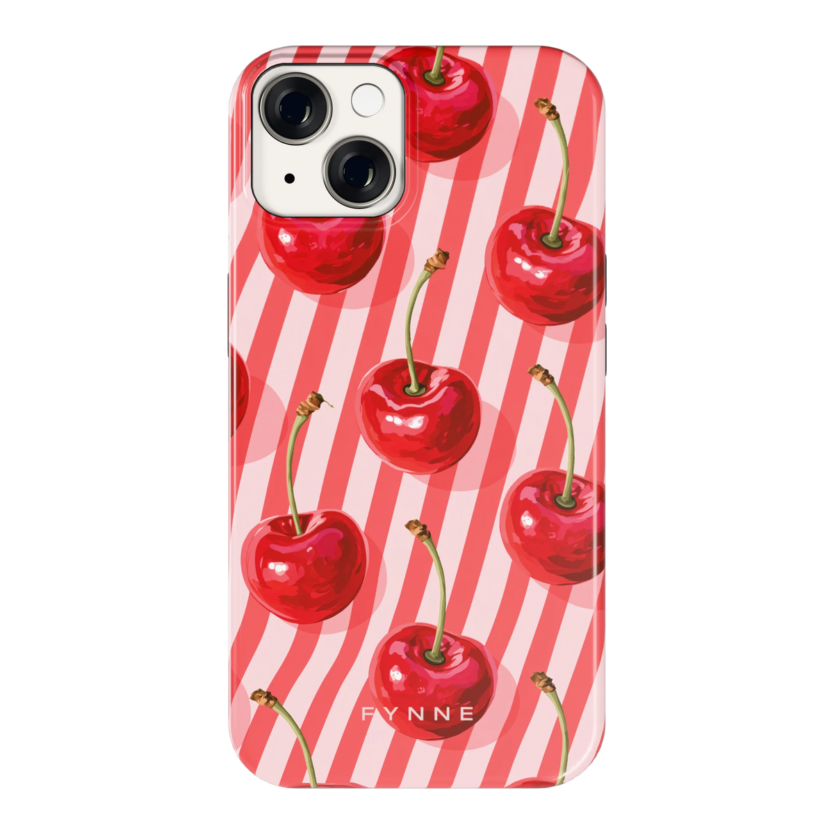 Kersenstreep hoesje voor iPhone 14, achterkant