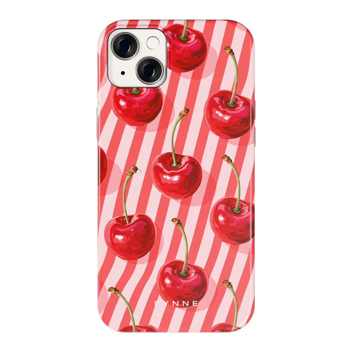 Kersenstreep hoesje voor iPhone 14 Plus, achterkant
