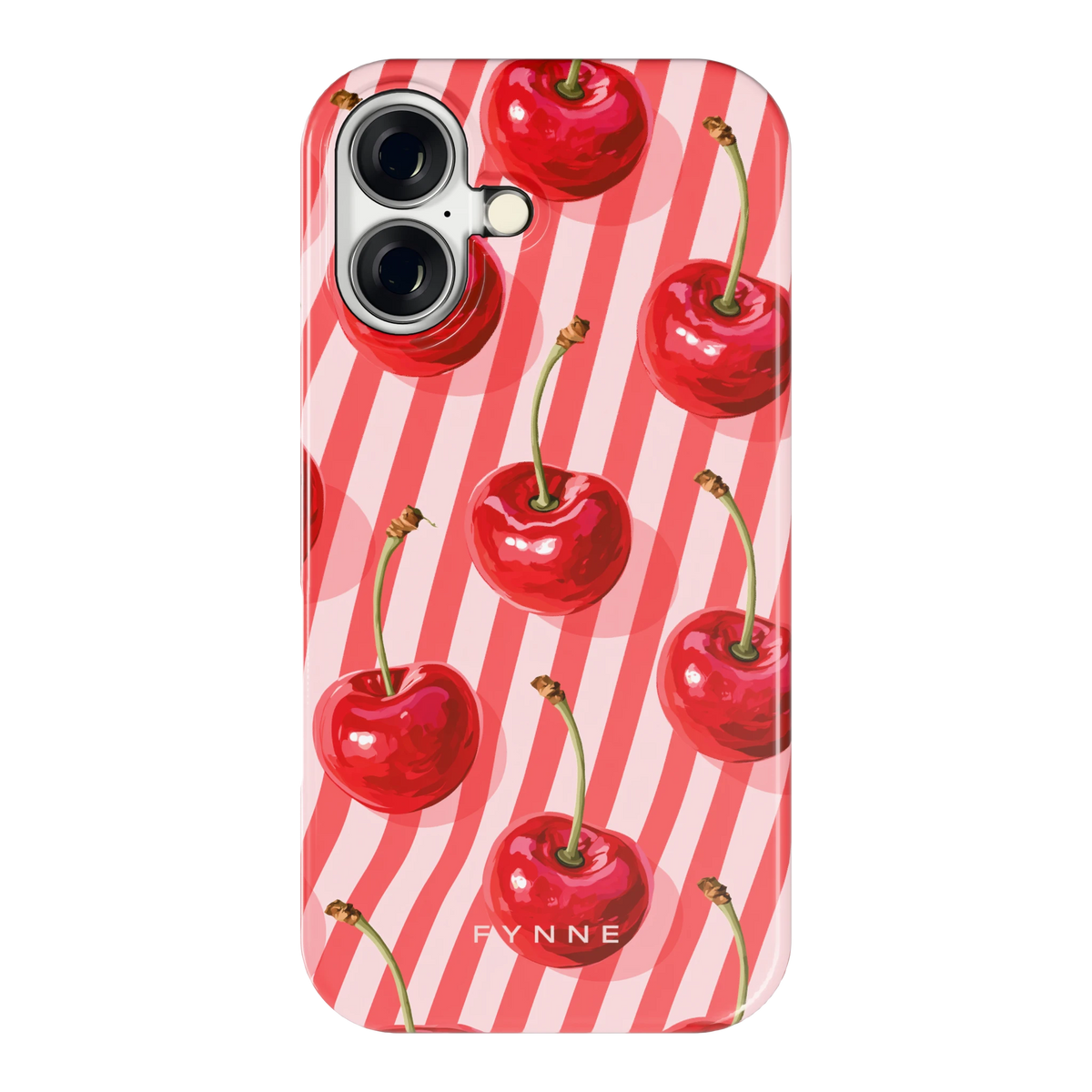 Kersenstreep hoesje voor iPhone 16, achterkant
