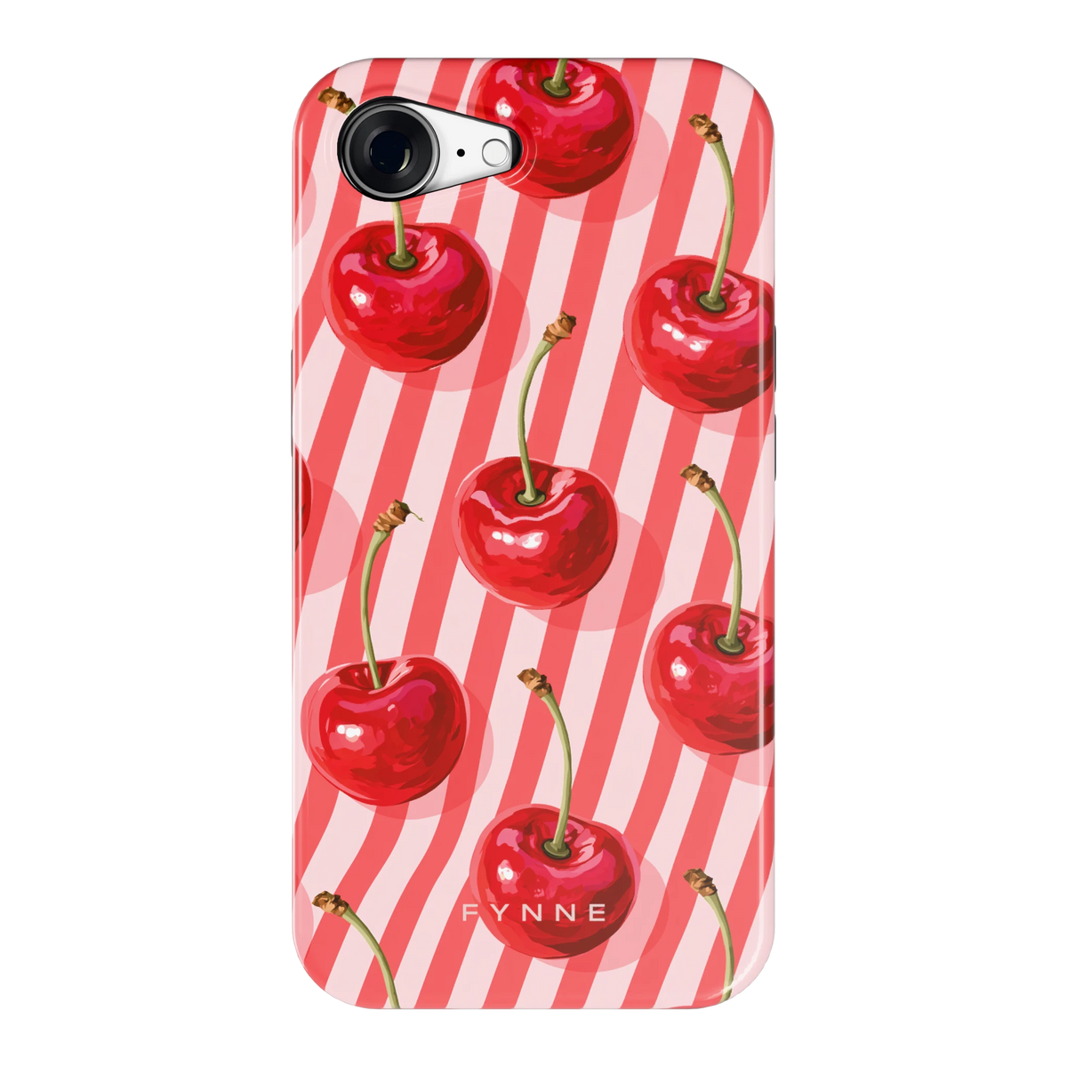 Kersenstreep hoesje voor iPhone 16e, achterkant
