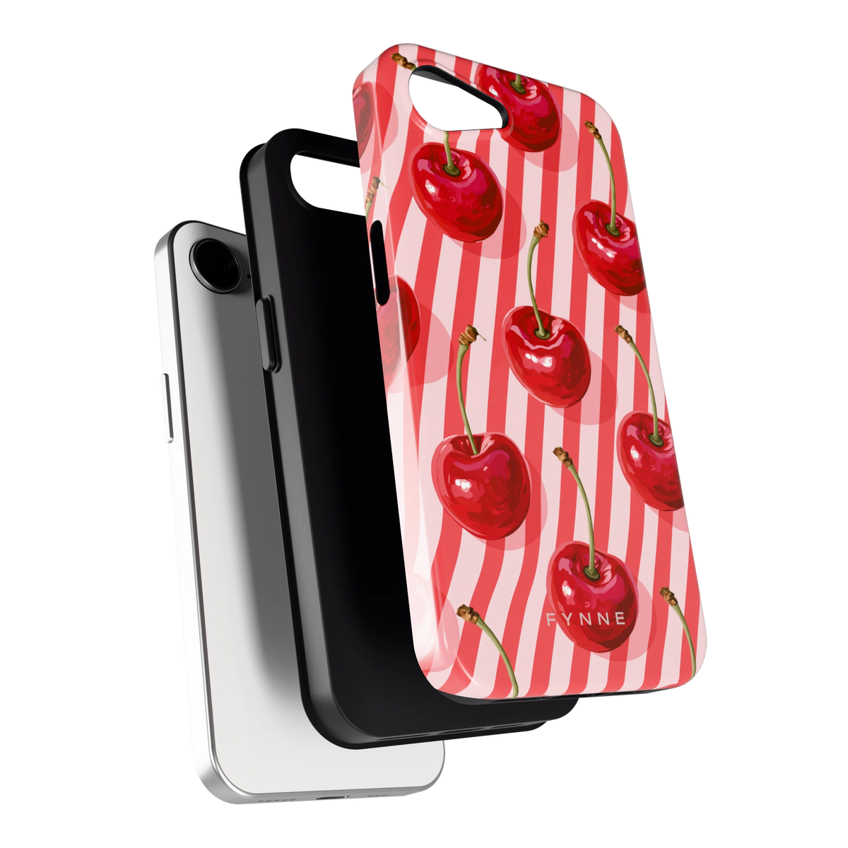 Kersenstreep hoesje voor iPhone 16e, los van de telefoon