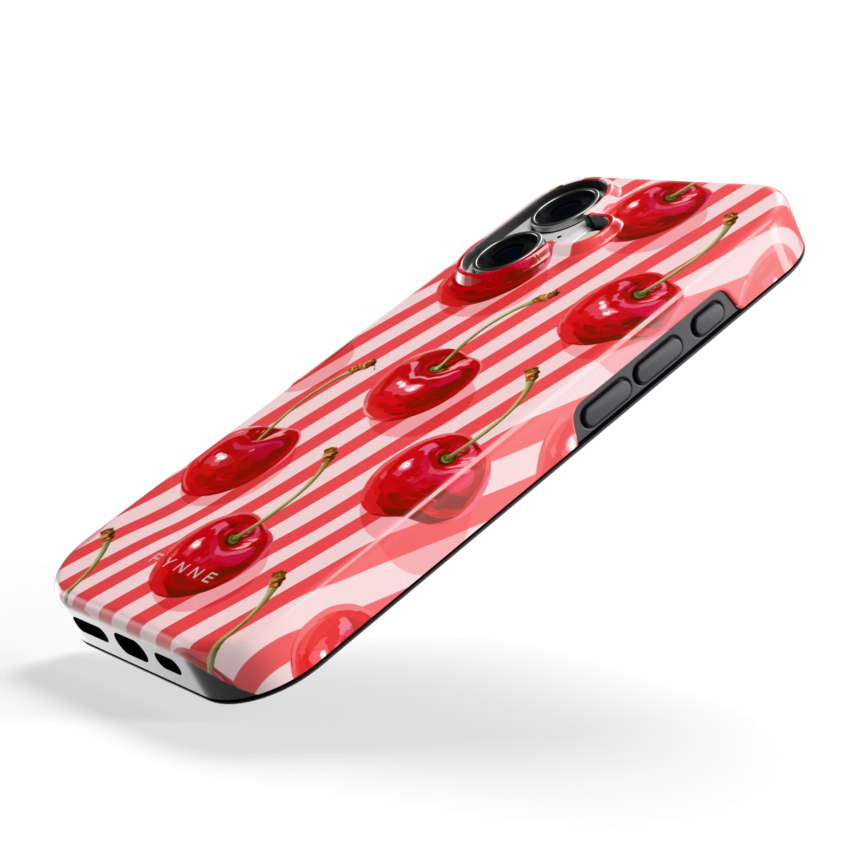 Kersenstreep hoesje voor iPhone 17, schuin