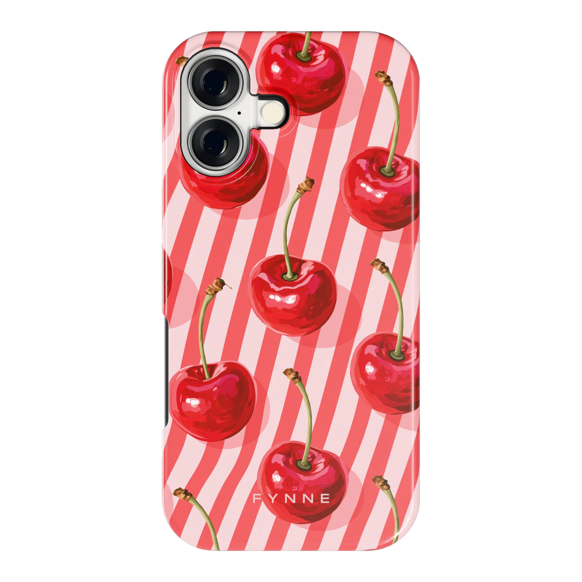 Kersenstreep hoesje voor iPhone 17, achterkant