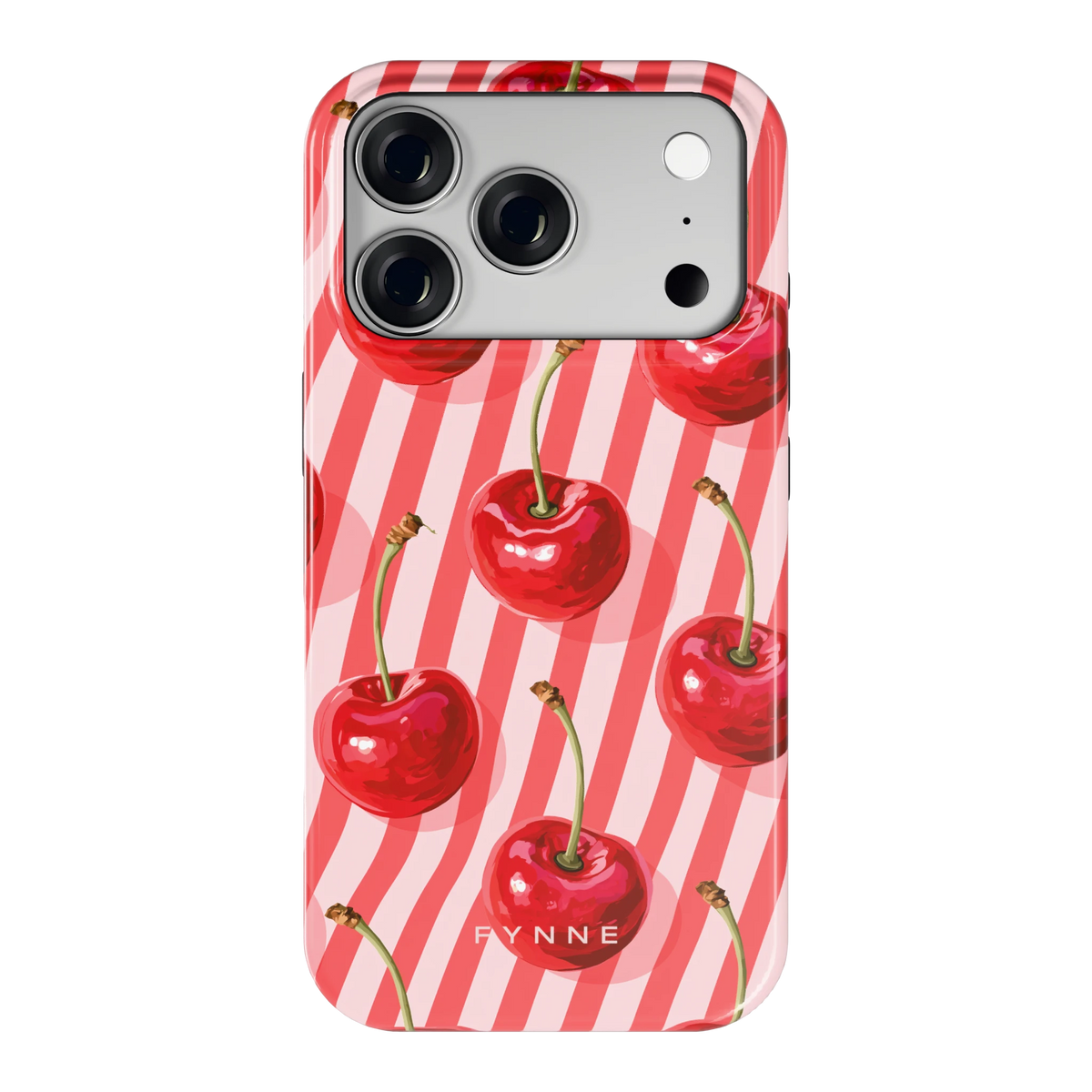 Kersenstreep hoesje voor iPhone 18 Pro, achterkant