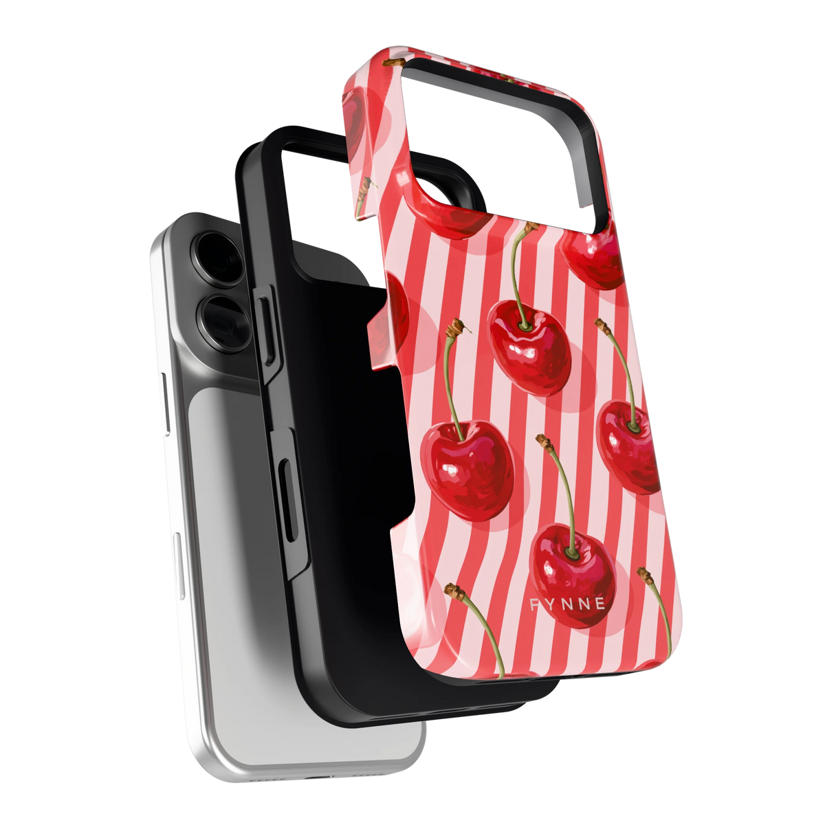 Kersenstreep hoesje voor iPhone 18 Pro, los van de telefoon
