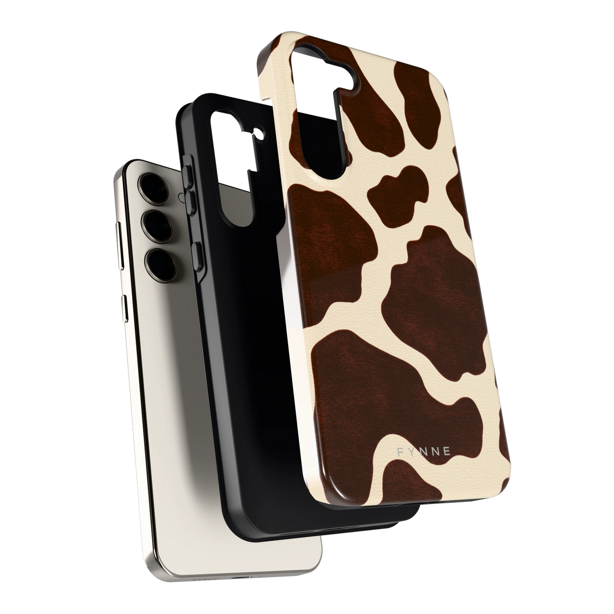 Chocolade Koeienprint hoesje voor Galaxy S23+, los van de telefoon