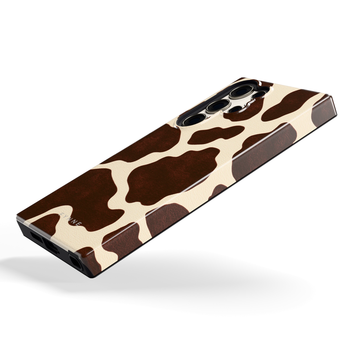 Chocolade Koeienprint hoesje voor Galaxy S23 Ultra, schuin