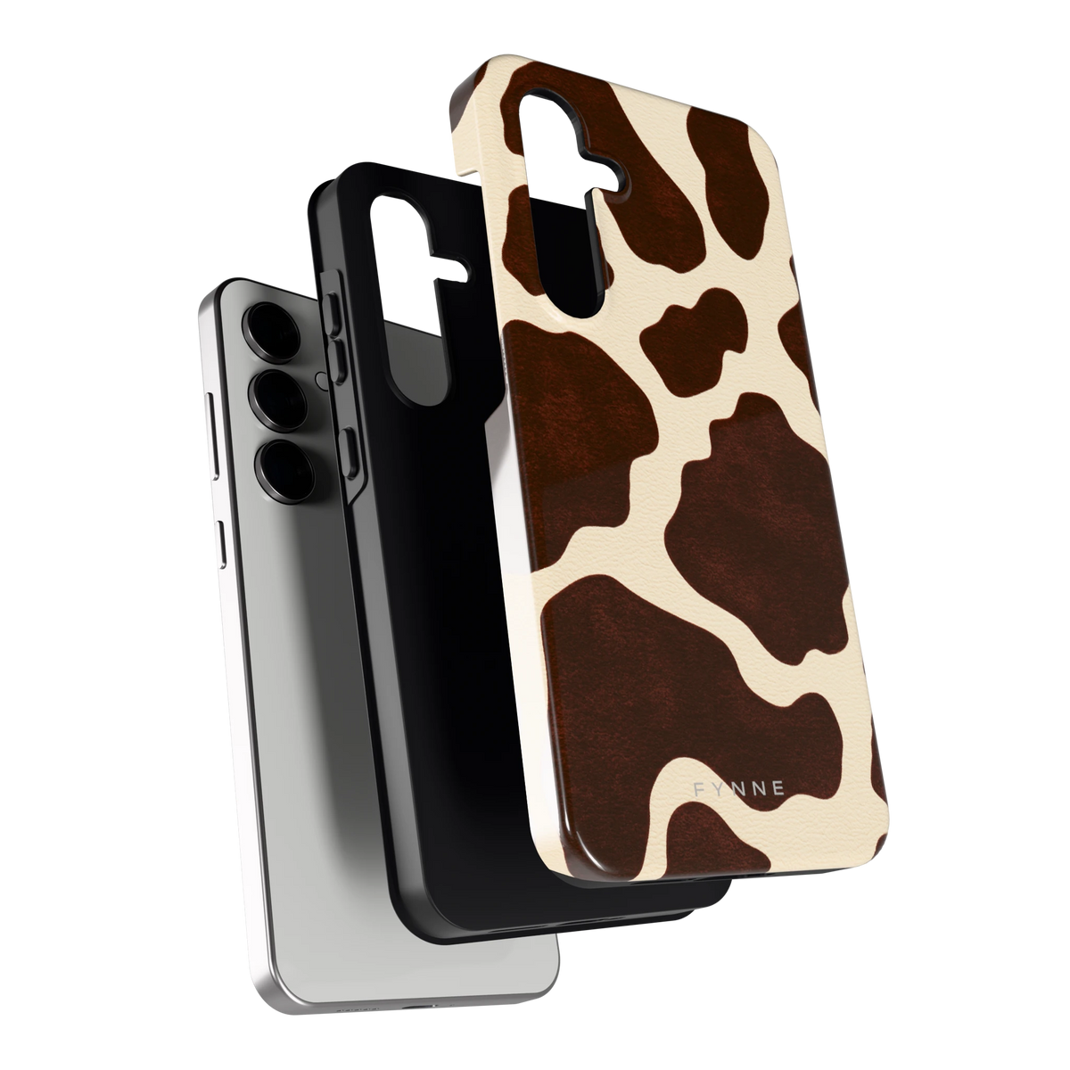 Chocolade Koeienprint hoesje voor Galaxy S24 FE, los van de telefoon