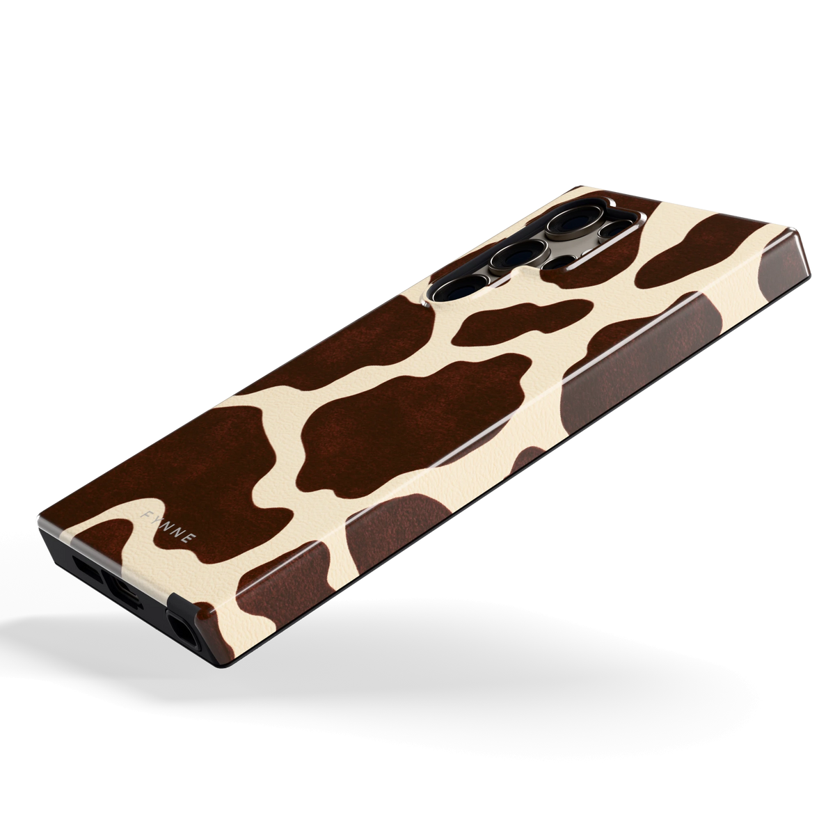 Chocolade Koeienprint hoesje voor Galaxy S24 Ultra, schuin
