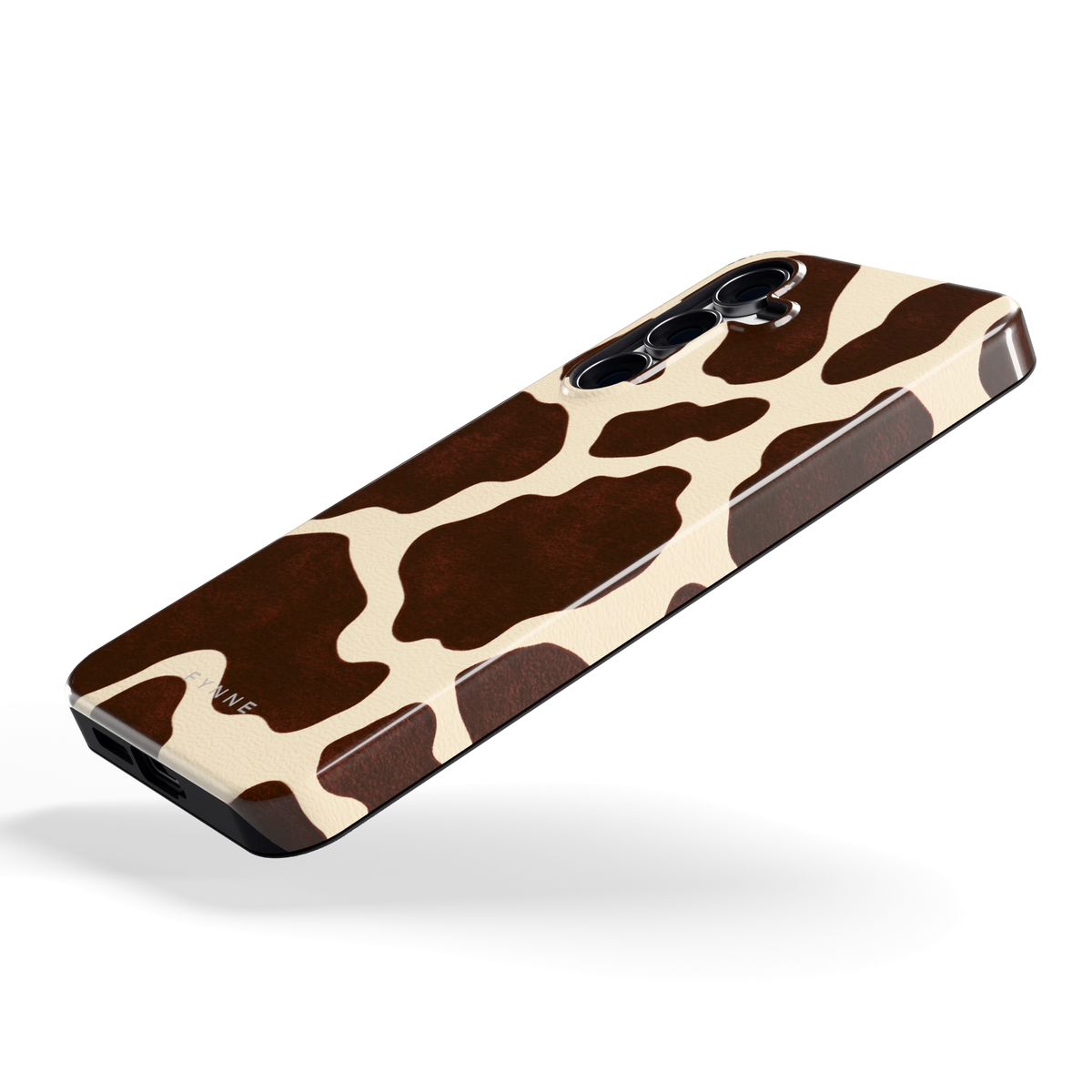 Chocolade Koeienprint hoesje voor Galaxy S25 FE, schuin