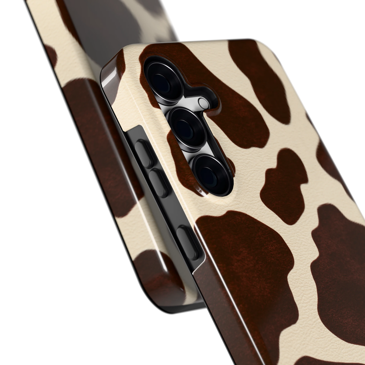 Chocolade Koeienprint hoesje voor Galaxy S25 FE, close-up