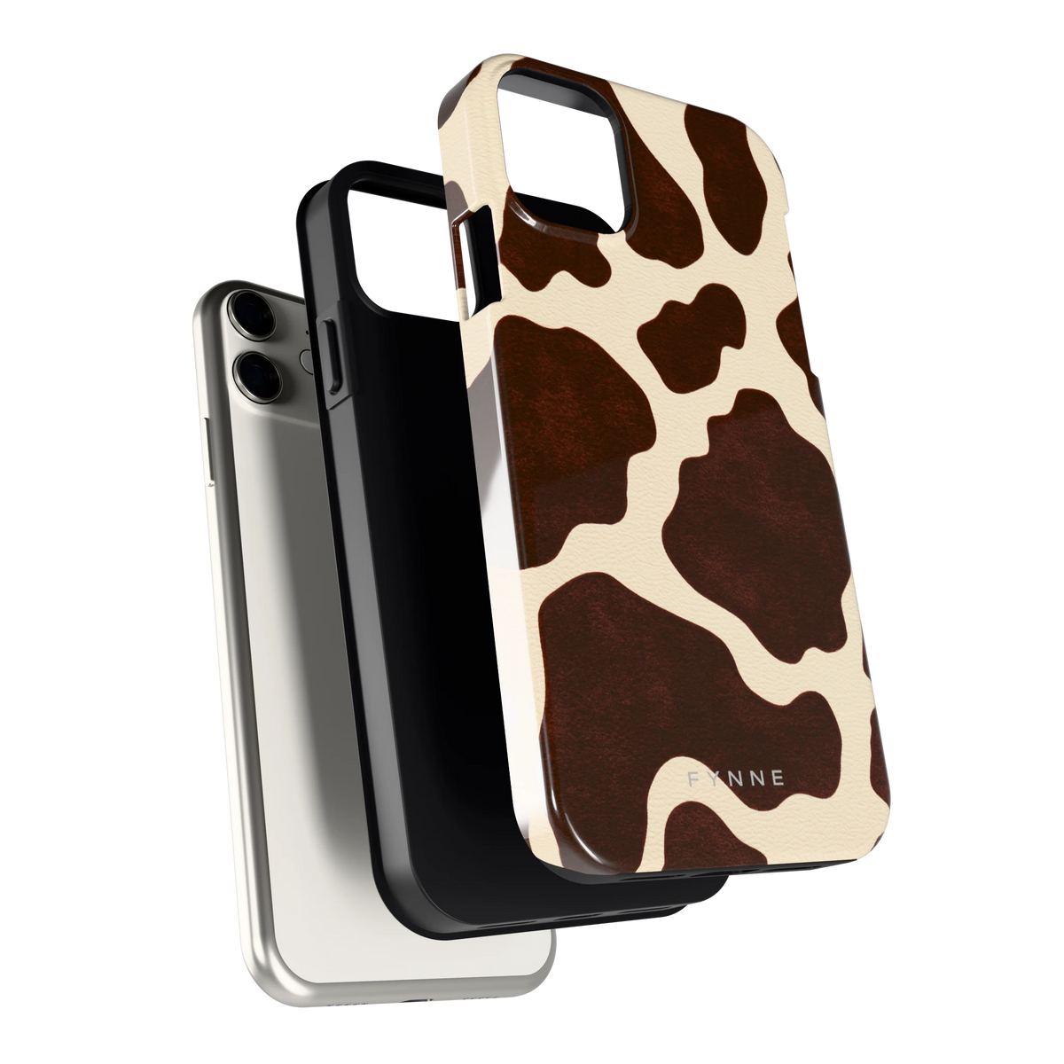 Chocolade Koeienprint hoesje voor iPhone 11, los van de telefoon